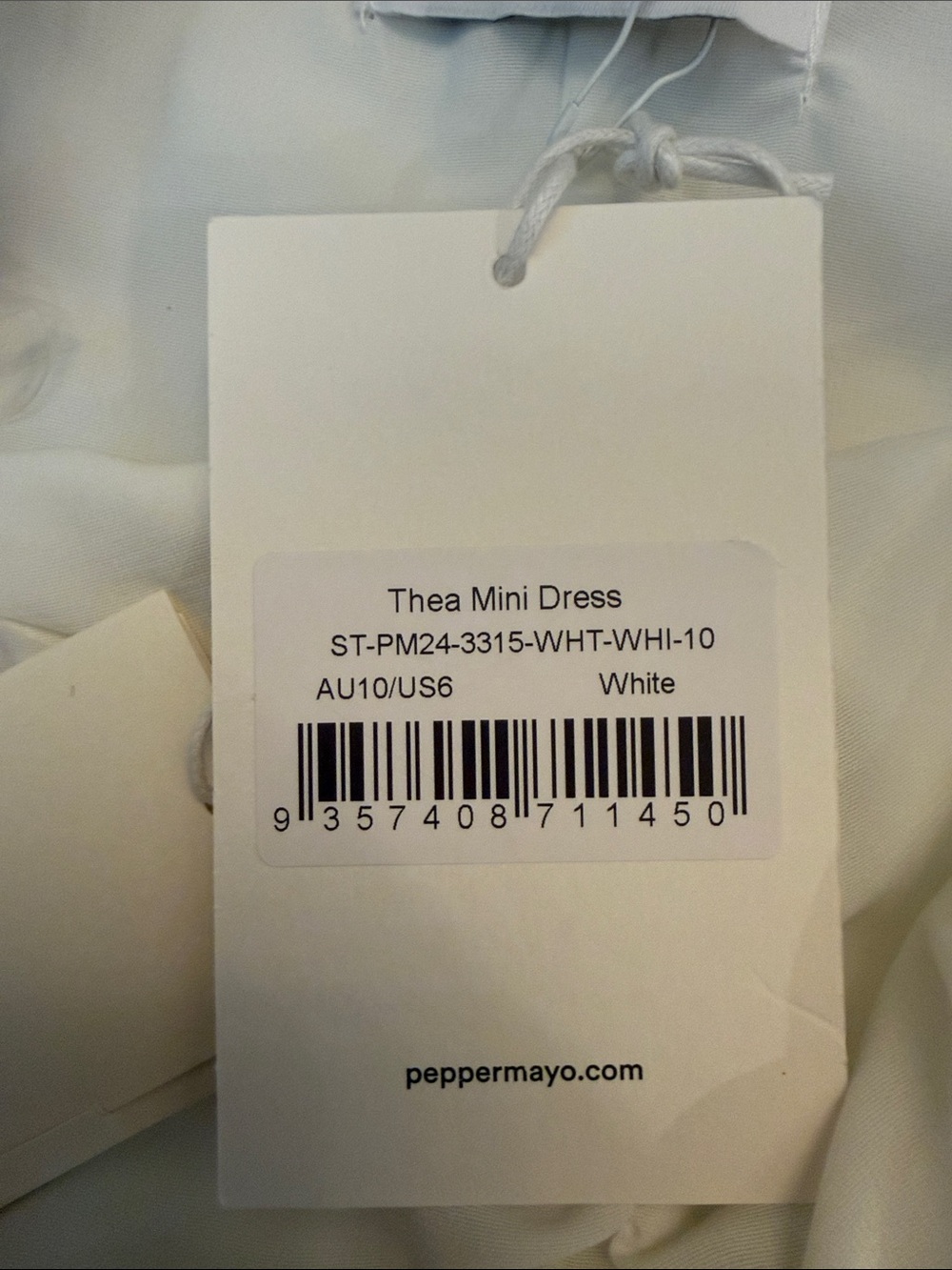 Peppermayo White Satin Slip with Black Lace Trim - Picture 5 of 5